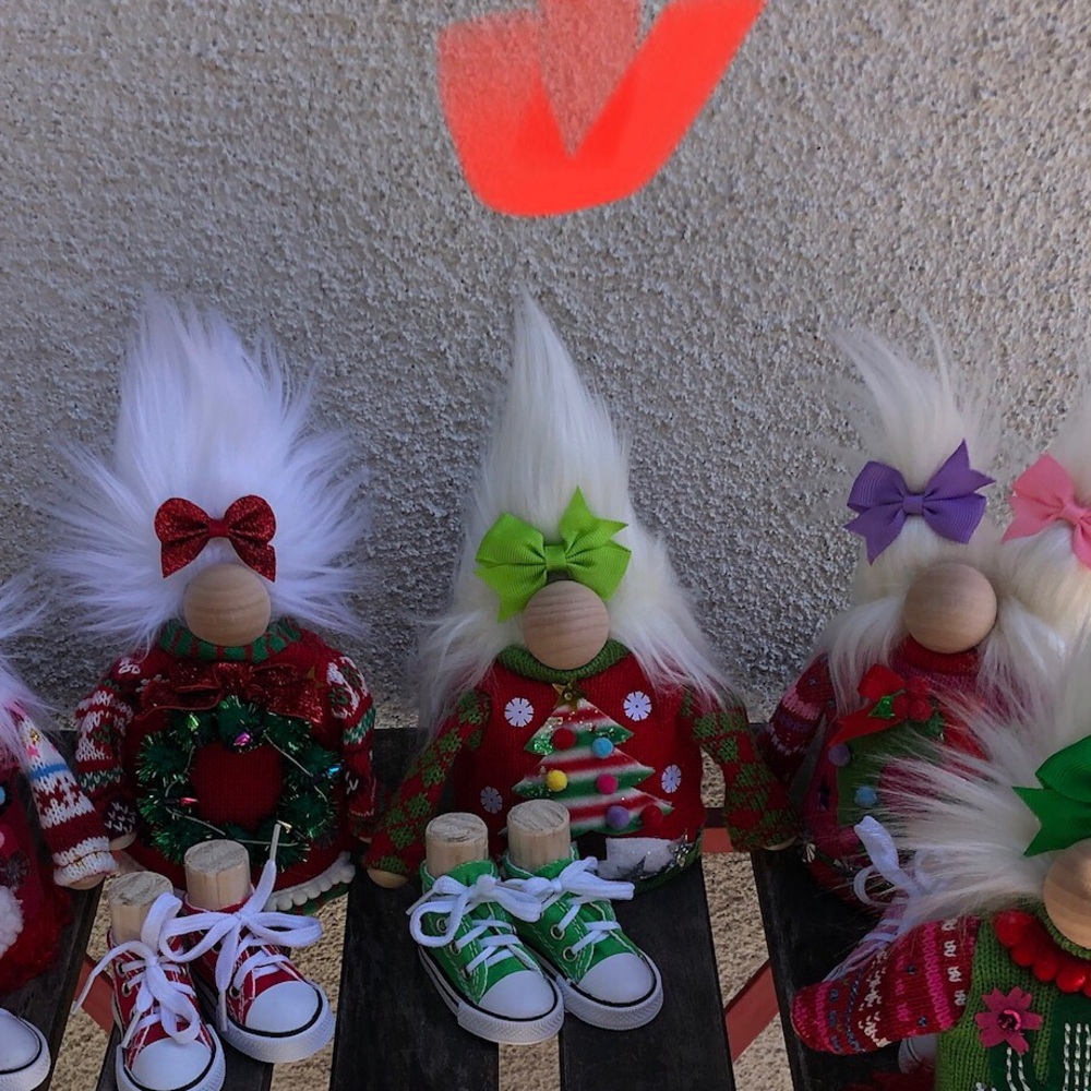 Ugly Christmas Sweater Gnome Green Xmas Tree Bling Converse Sneaker Gift Guide